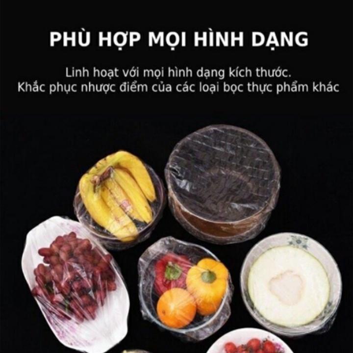 Màng bọc thực phẩm co giãn siêu dai có chun hình túi gấu set 300 chiếc cao cấp