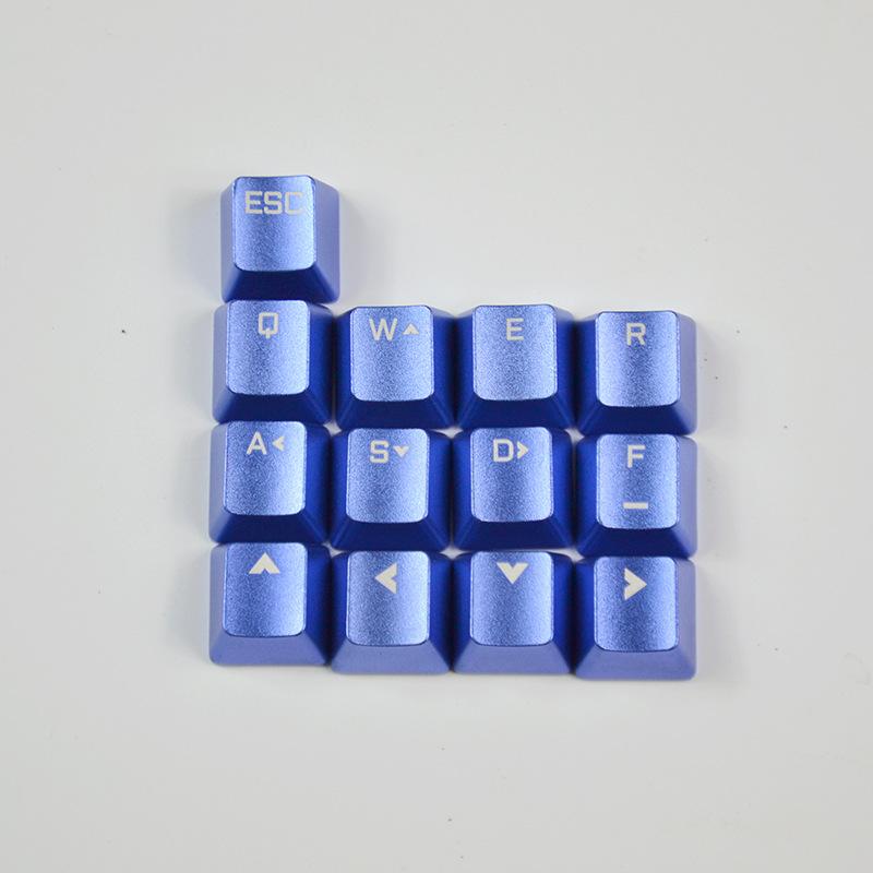 Bàn phím cơ phong cách mới nhất 13 phím keycap kim loại thiết bị ngoại vi máy tính trò chơi cạnh tranh hợp kim nhôm xuyên trục ASDF phím định hướng