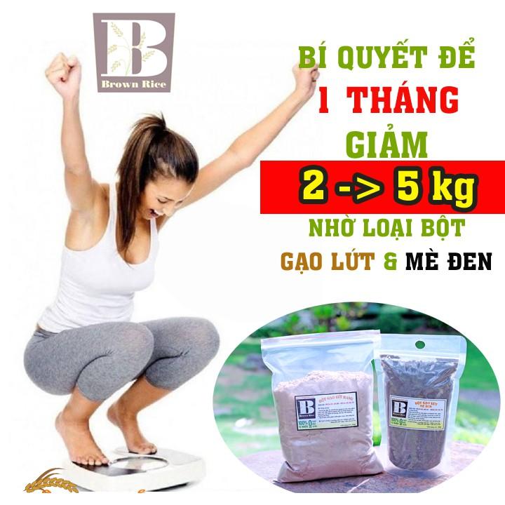 Combo Bột gạo lứt + Bột gạo lứt mè đen Brown Rice