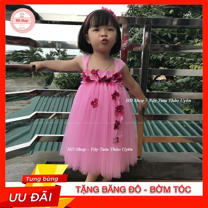 Váy bé gái ️️ Váy tutu hồng phấn tú cầu cho bé gái từ 0 đến 8 tuổi