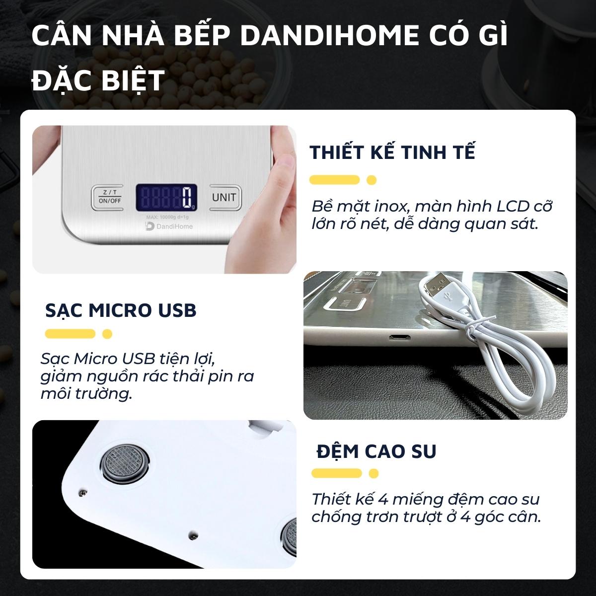 Cân tiểu ly điện tử mini nhà bếp, cà phê DandiHome có độ chính xác cao