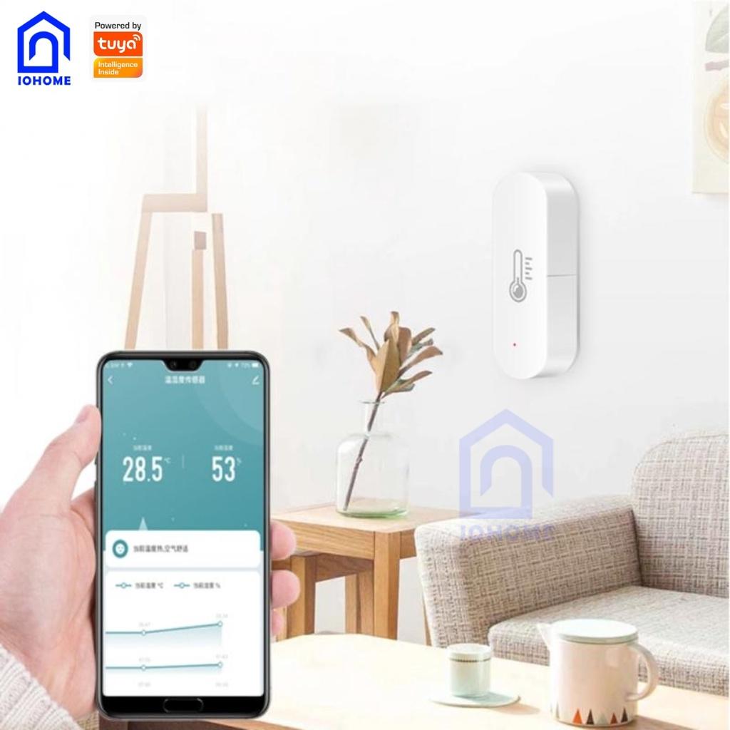 Cảm biến nhiệt độ độ ẩm thông minh tích hợp cảm biến độ ẩm Zigbee dùng app Tuya/ Smart life kèm 2 viên Pin AAA