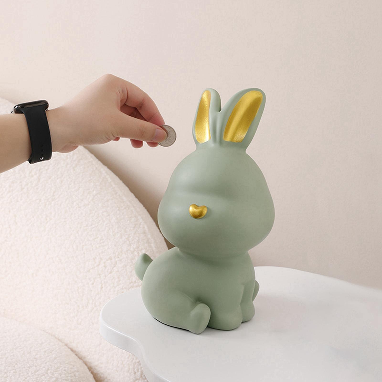 Rabbit Piggy Box Statue Container Money Box for Toddler