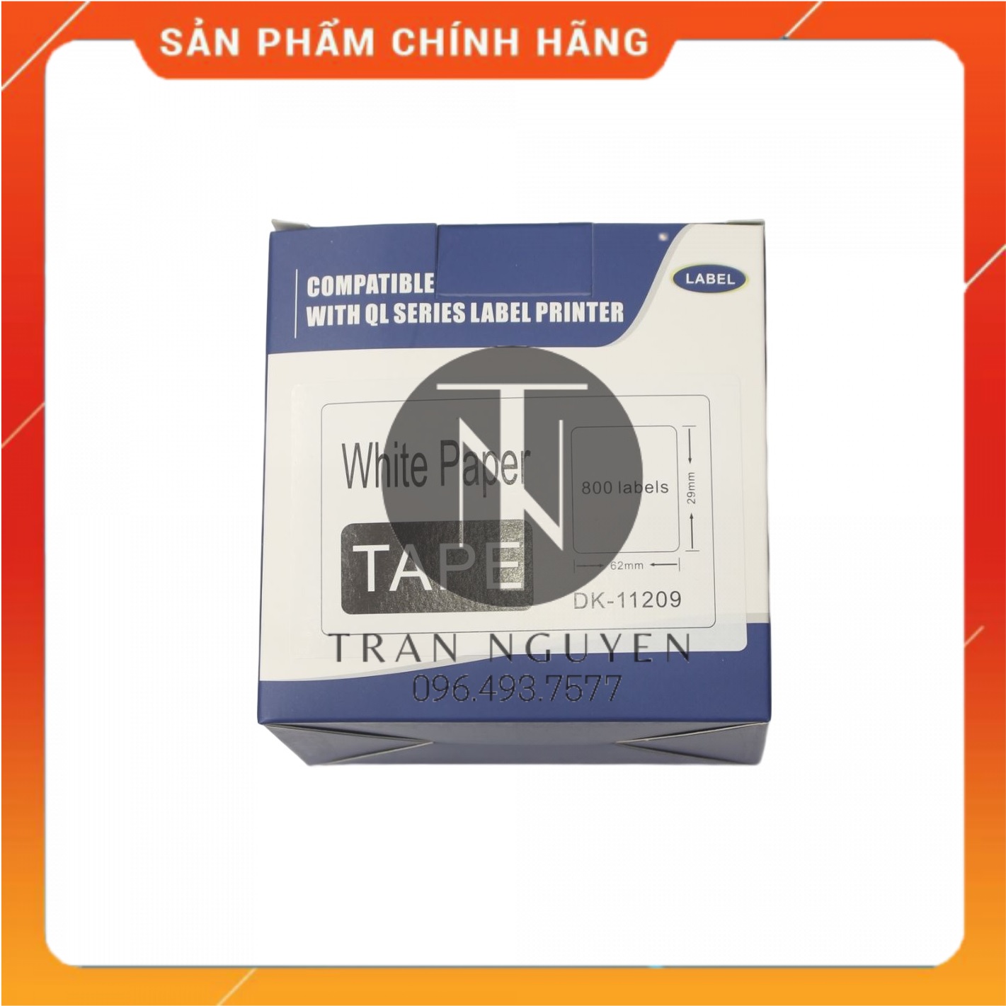 Giấy in Decal DK-11209 - 29 x 62mm - 800 miếng - Chữ đen nền trắng - Hàng nhập khẩu