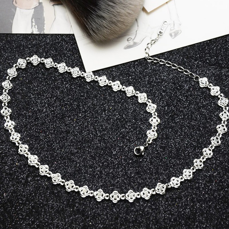 Dây Chuyền Choker Hoa Titan Ko Đen Cao Cấp TT 2184