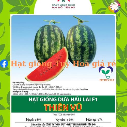 Hạt giống dưa hấu Thiên Vũ F1 hai mũi tên đỏ gói 20 gram