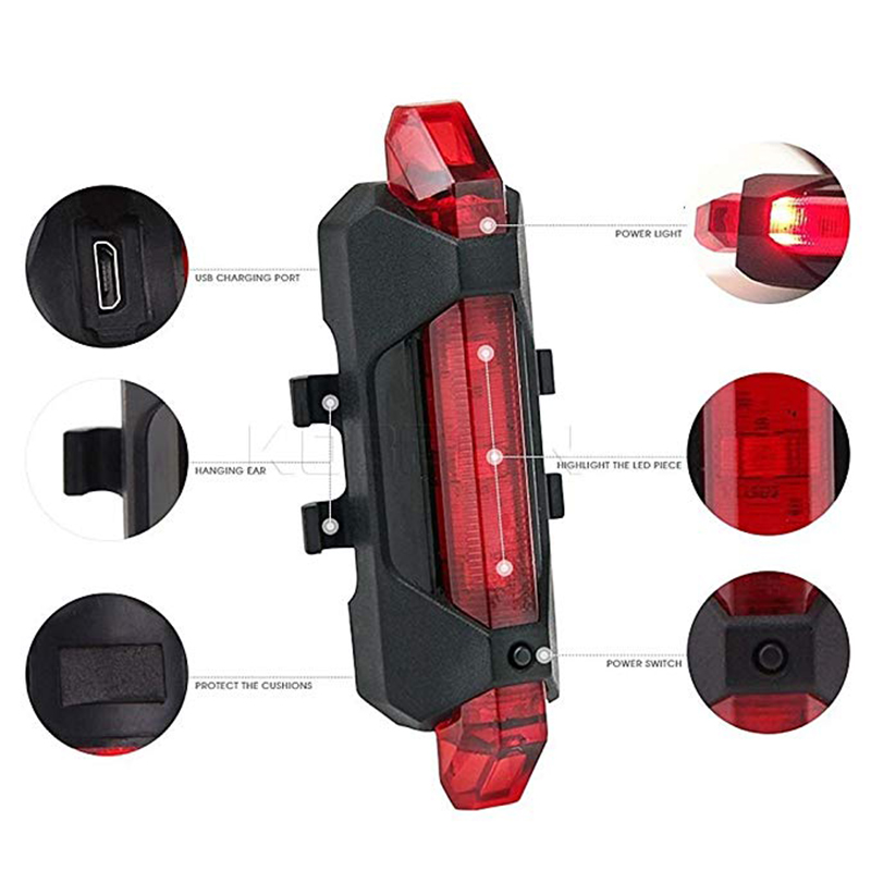 Bộ 2 Đèn Hậu LED Cảnh Báo Gắn Phía Sau Xe Đạp Giúp Đạp Xe An Toàn Ban Đêm 4 chế độ sáng Mai Lee - Hàng chính hãng