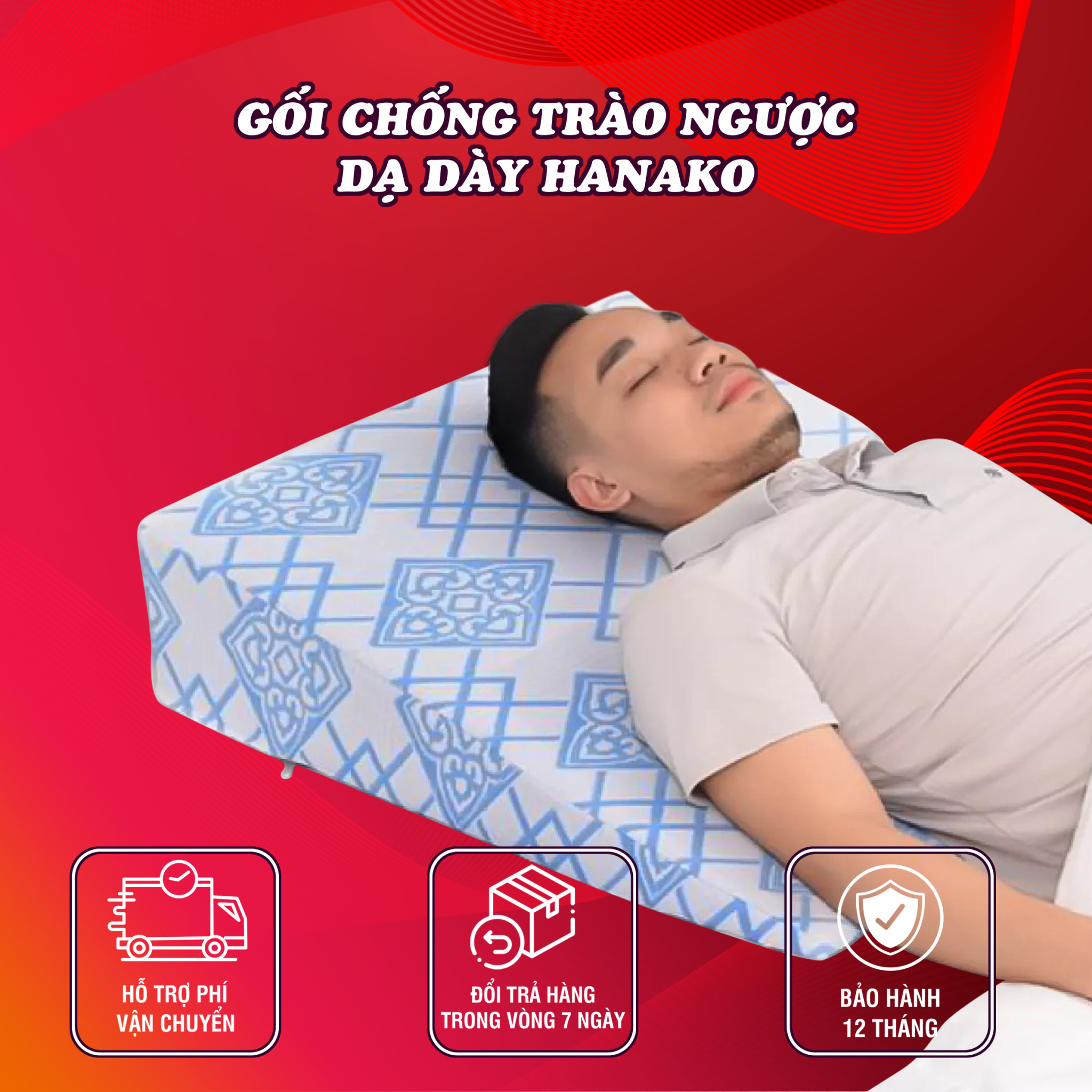 GỐI TRÀO NGƯỢC NGƯỜI LỚN CAO 16CM , SIÊU ÊM, NÂNG ĐỠ LƯNG, Ợ CHUA, HO, CHỐNG NGÁY, XOANG 