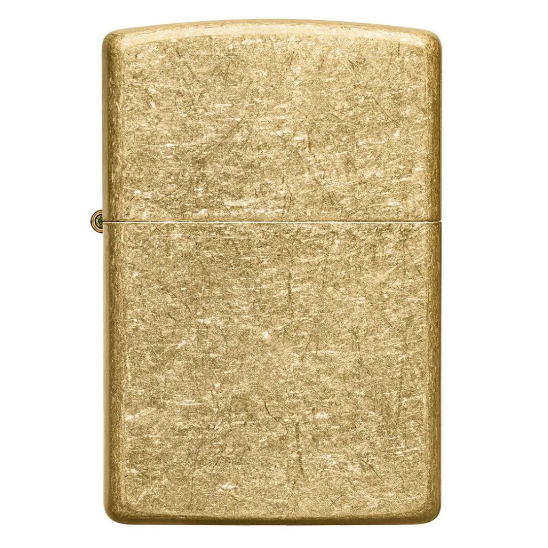 Bật Lửa Zippo Classic Tumbled Brass Màu Hổ Phách - Zippo Đồng Thau Xước Bụi Cổ Điển Chống Vân Tay