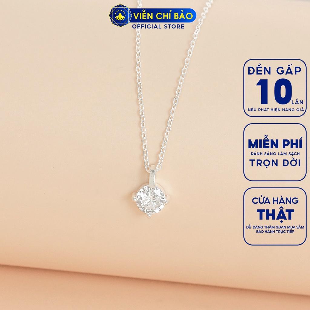 Dây chuyền bạc nữ đính đá nhỏ nữ bạc 925 thời trang phụ kiện trang sức nữ Viễn Chí Bảo D400473*
