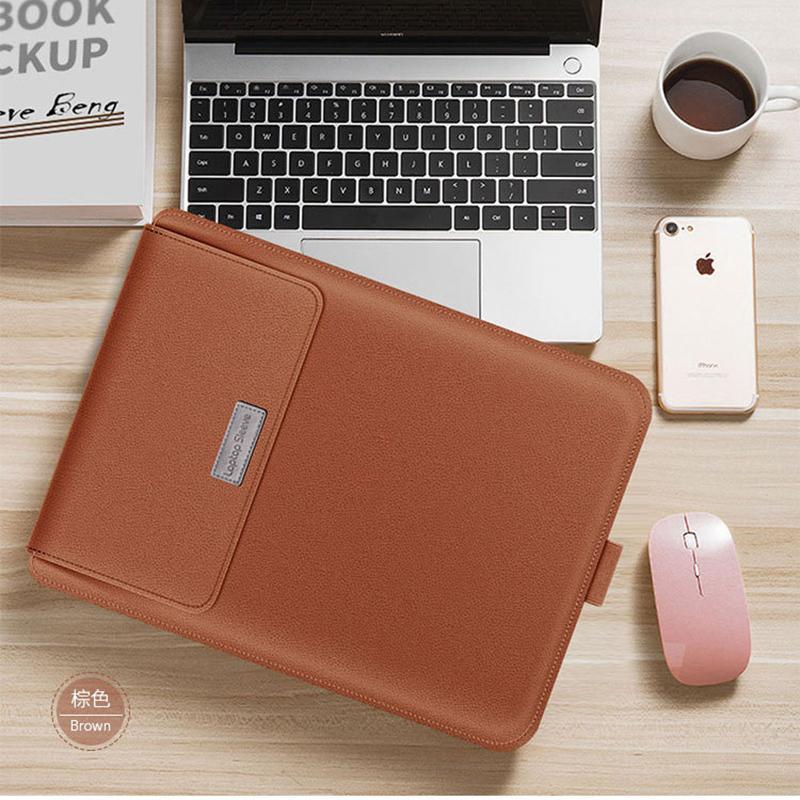 3 In1 Túi Laptop Cho Macbook Air Pro Da PU 13/14/15/15.6 Inch Bao Túi Đựng Laptop Có Chân Đế Miếng Lót Chuột