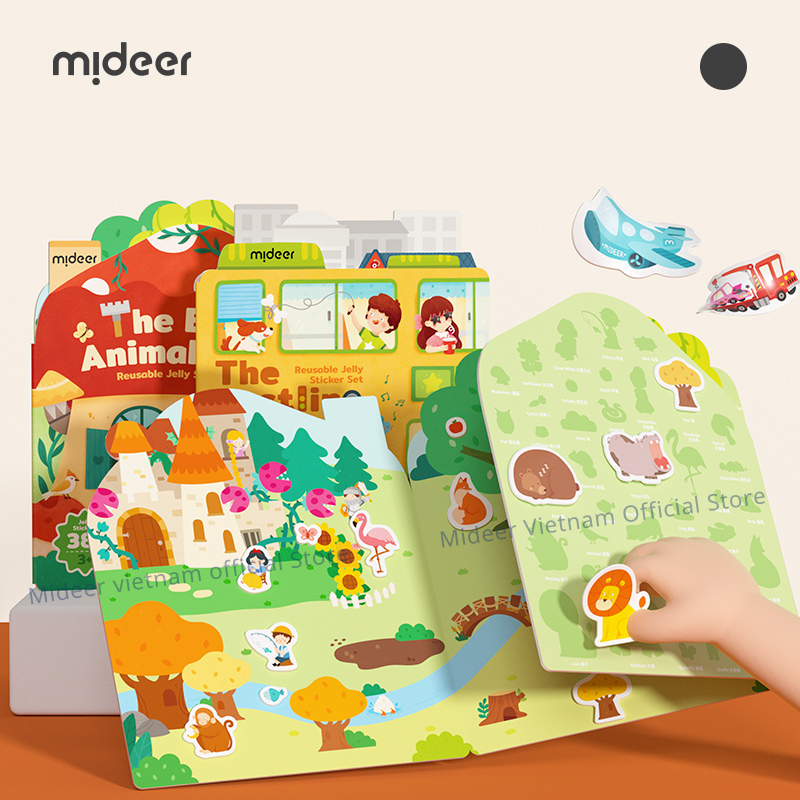 Miếng dán dùng nhiều lần Mideer Reusable Jelly Sticker Set dán được trên nhiều bề mặt,đồ chơi thủ công cho bé