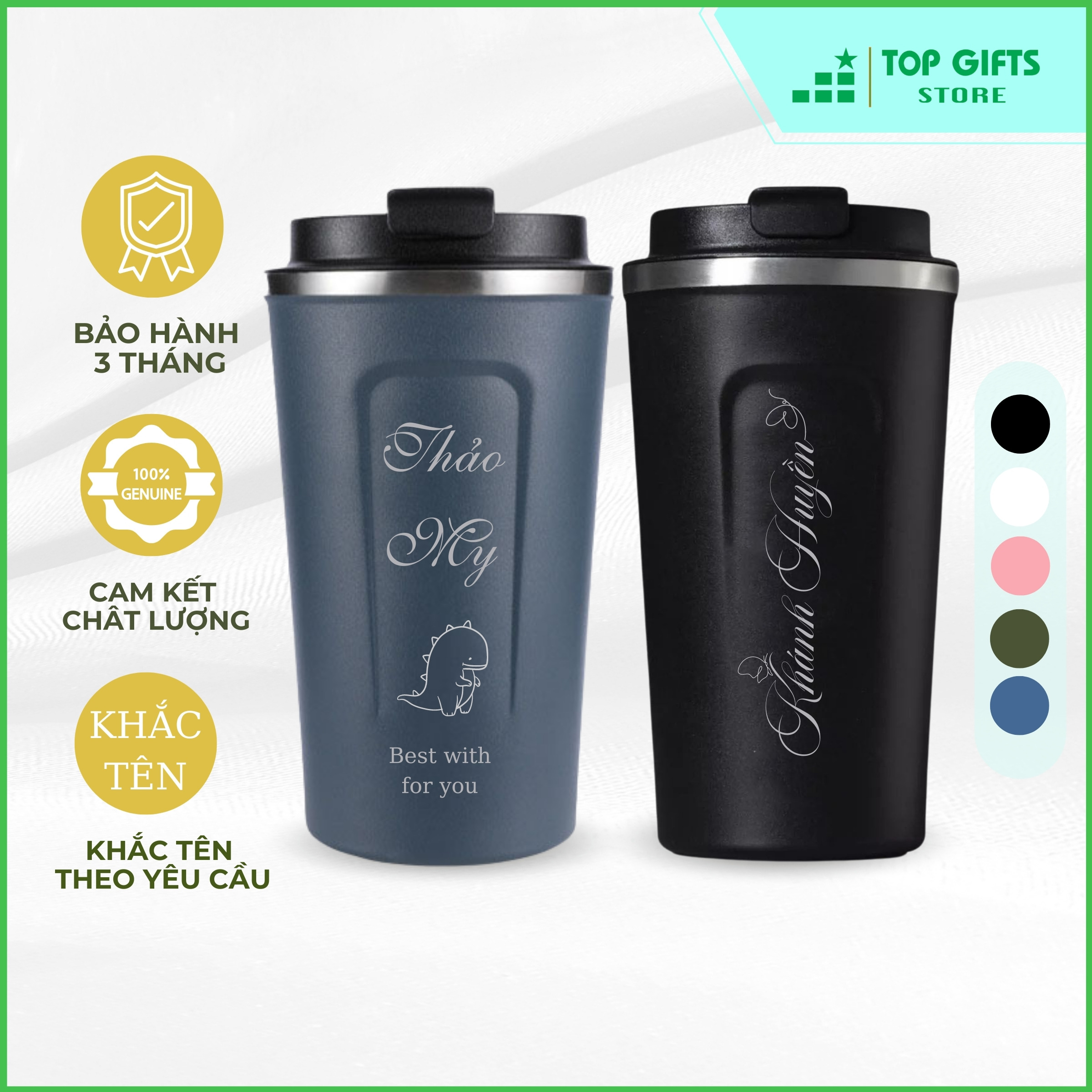 Ly giữ nhiệt coffee LD020 khắc tên theo yêu cầu 380ml - 510ml