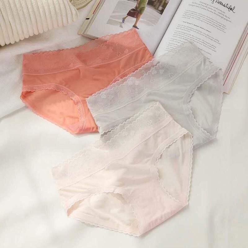 10 quần lót cotton ren không đường may cao cấp