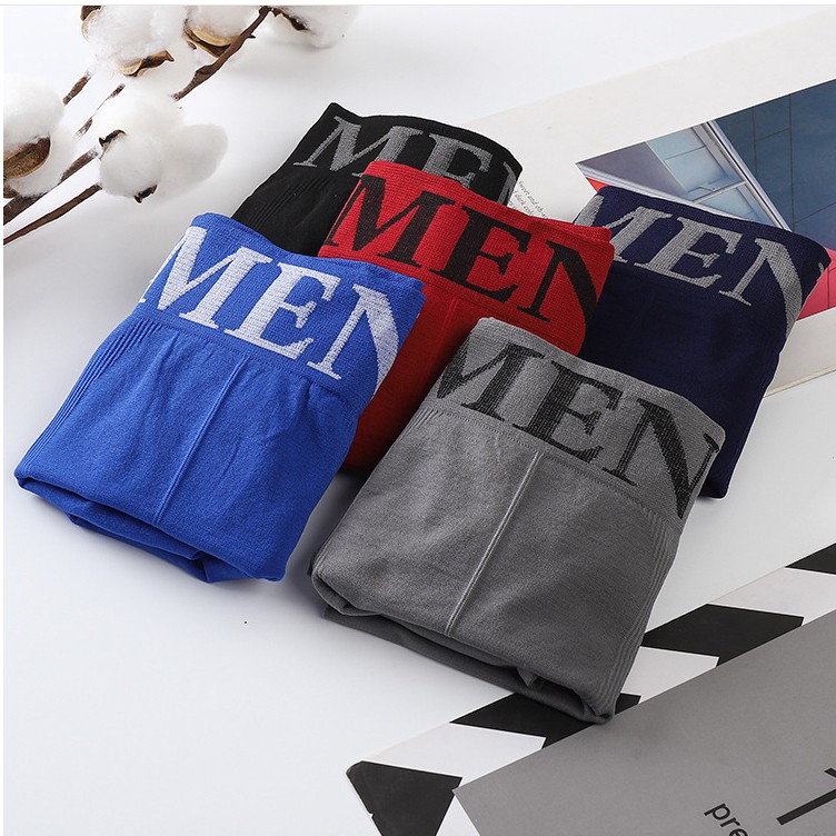 Combo 5 quần lót nam MEN - Sịp Boxer Cotton mềm mịn co giãn 4 chiều