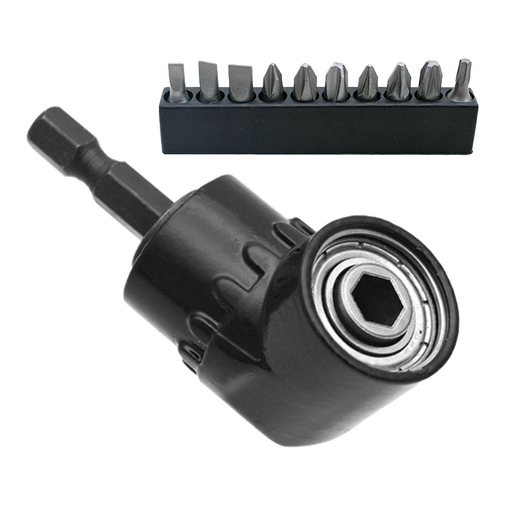 2x Black Drill Bit Holder Magnetic Bit Angled Bit Extension Electric Drills