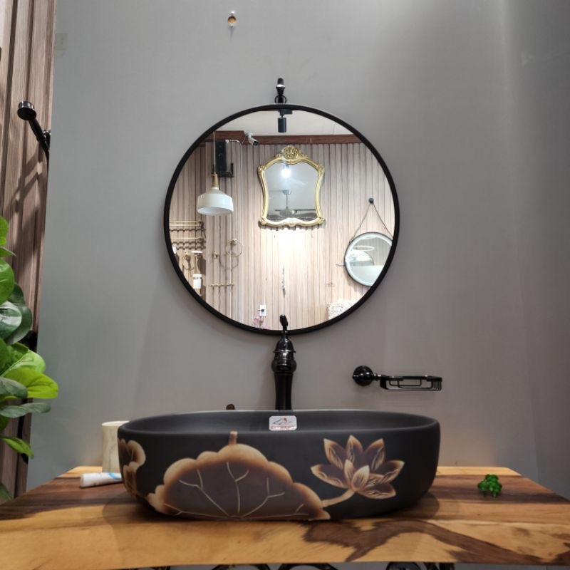 Chậu sứ mỹ thuật - lavabo đặt bàn cổ điển