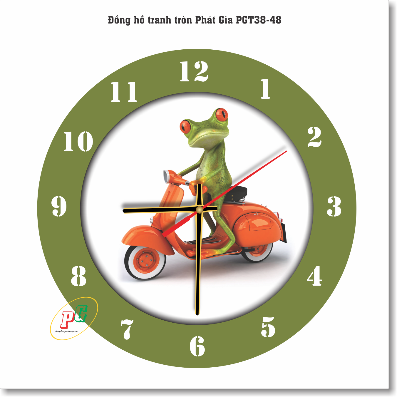 Đồng hồ treo tường, đồng hồ tranh treo tường hoạt hình, đồng hồ dạng tròn, đồng hồ độc lạ, đồng hồ treo phòng khách, phòng ngủ, nhà bếp, đồng hồ tranh quà tặng Phát Gia PGT38-48