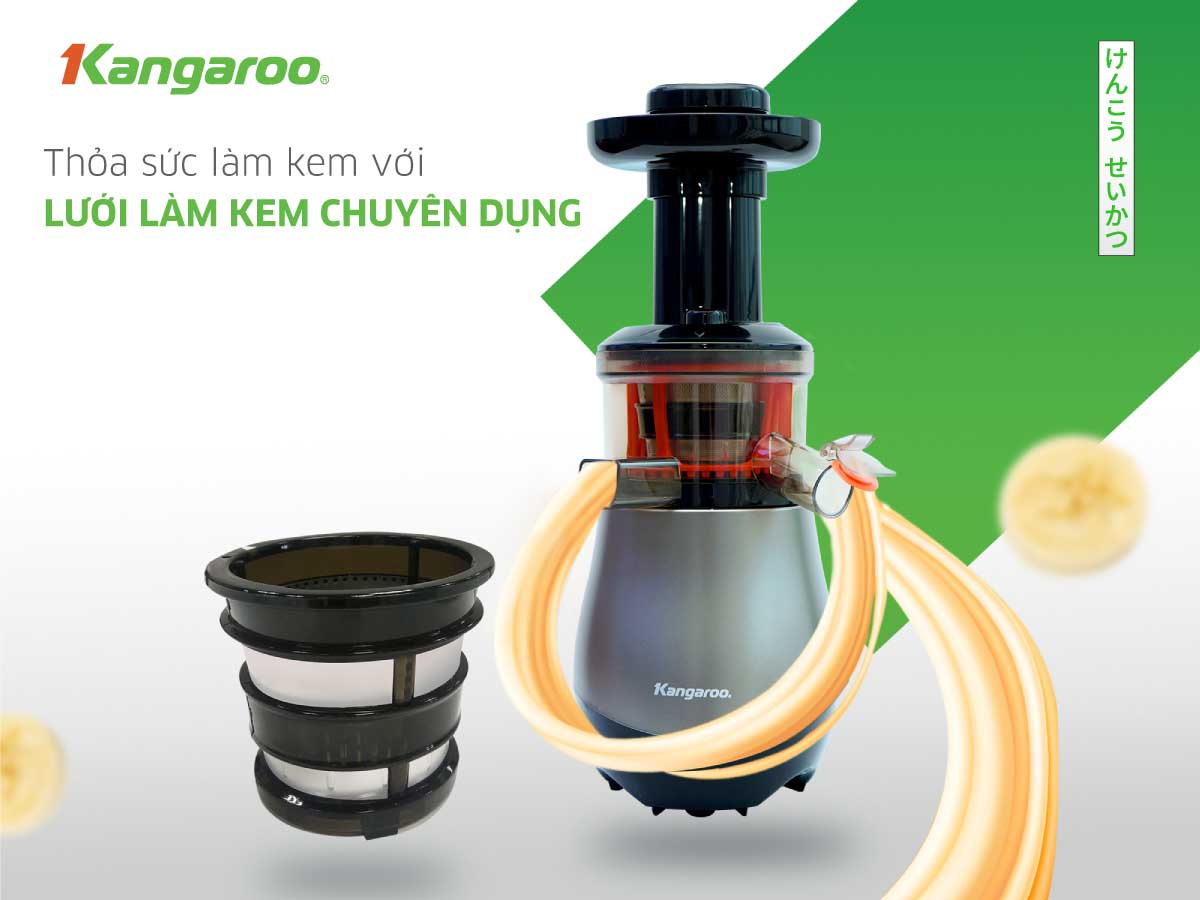 MÁY ÉP TRÁI CÂY KANGAROO KG150SJ (MÁY ÉP CHẬM 460ml - 150W) Hàng Chính Hãng