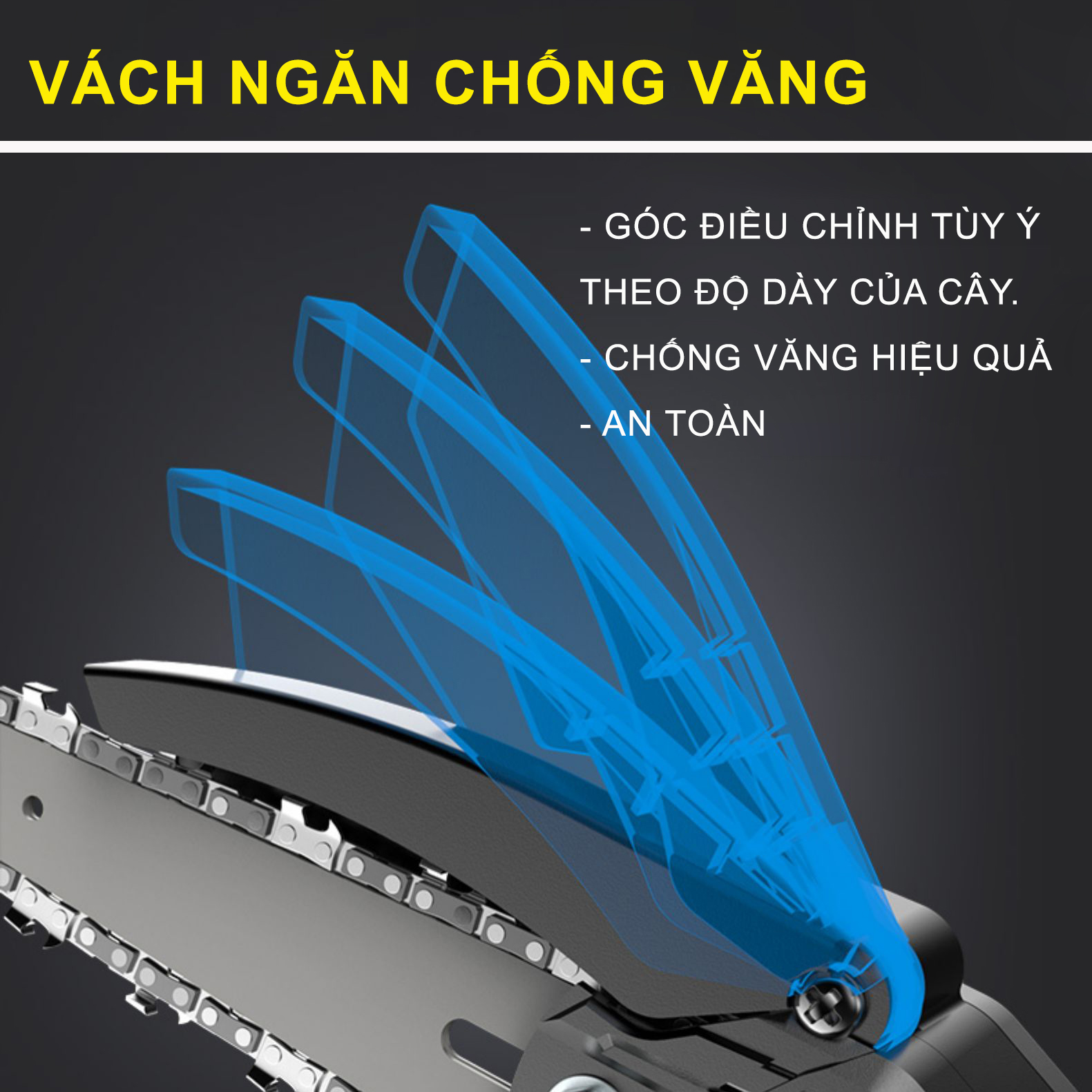 Máy Cưa Xích Chạy Pin - Lam Xích 4inch - Máy Cưa Mini Dây Xích Cắt Tỉa Cành Cây Tiện lợi - Lõi Đồng