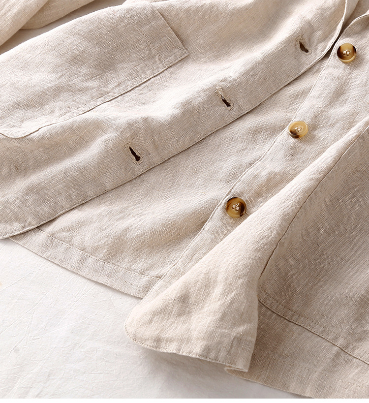 Áo vest Linen dáng lửng, chất liệu vải linen tự nhiên, thời trang phong cách Nhật Bản (màu muối tiêu)- Đũi Việt DV04