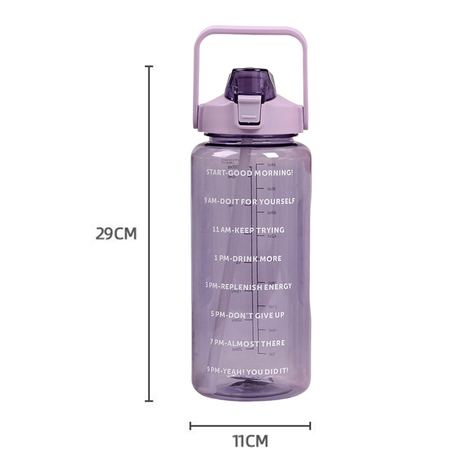 Water Bottle, 67Oz Large Sports Water Bottle for Men, Women, Wide Mouth Water Bottle with Carry Handle, Time Marker and Straw for Fitness Running