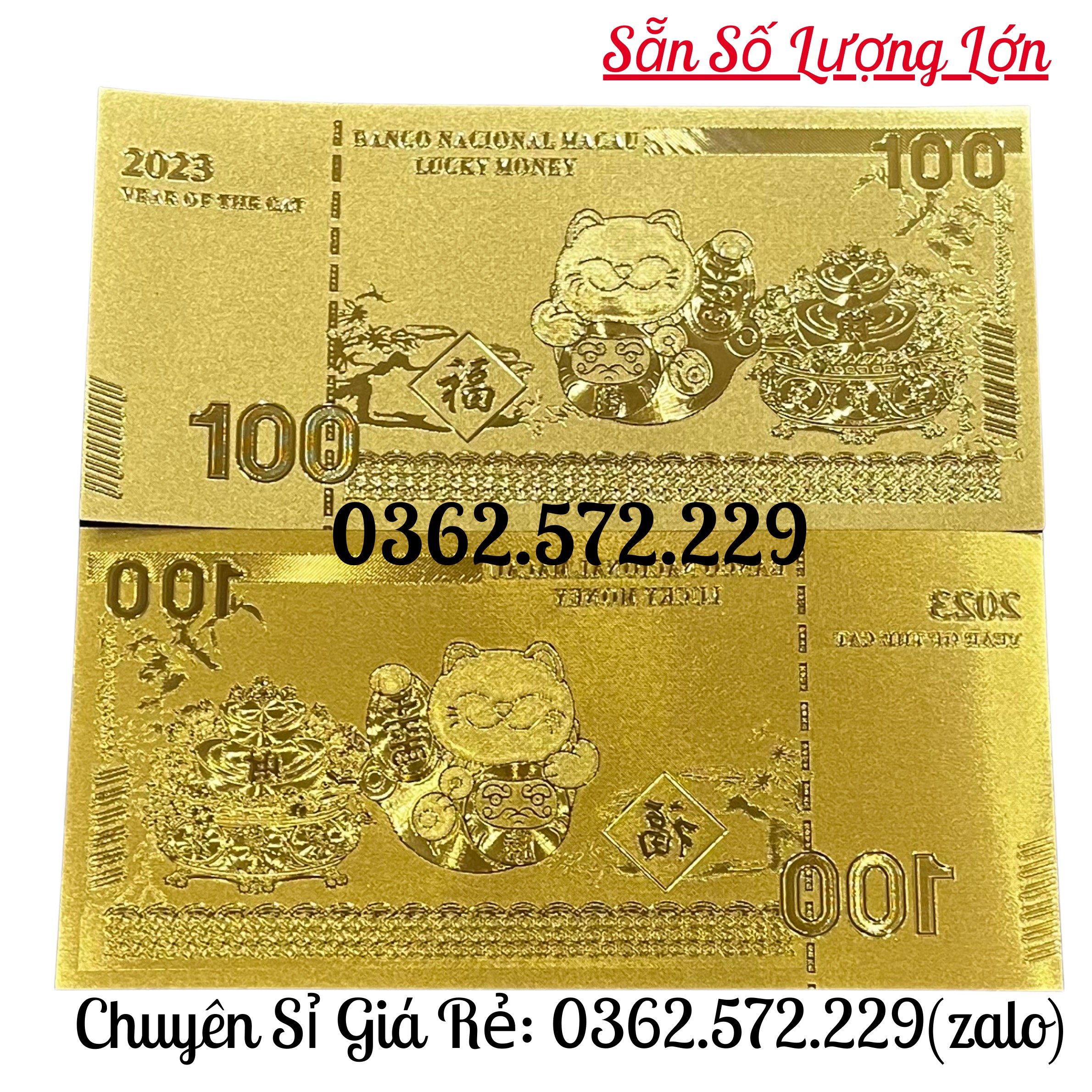 [TẾT 2023] Tờ Tiền Hình Con Mèo Macao 100 PLASTIC -Lì Xì Tết 2023