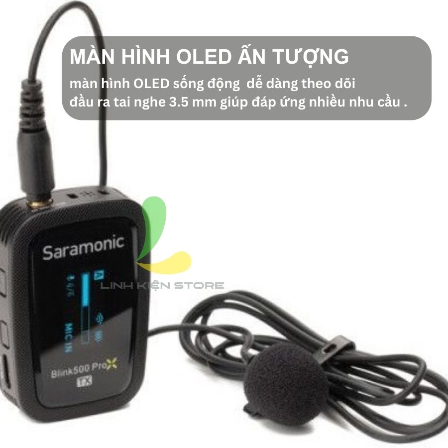 Micro thu âm không dây Saramonic Blink500 ProX B3 - Thiết bị ghi âm dành cho một người công Nghệ 2.4GHz hỗ trợ IOS - Hàng chính hãng