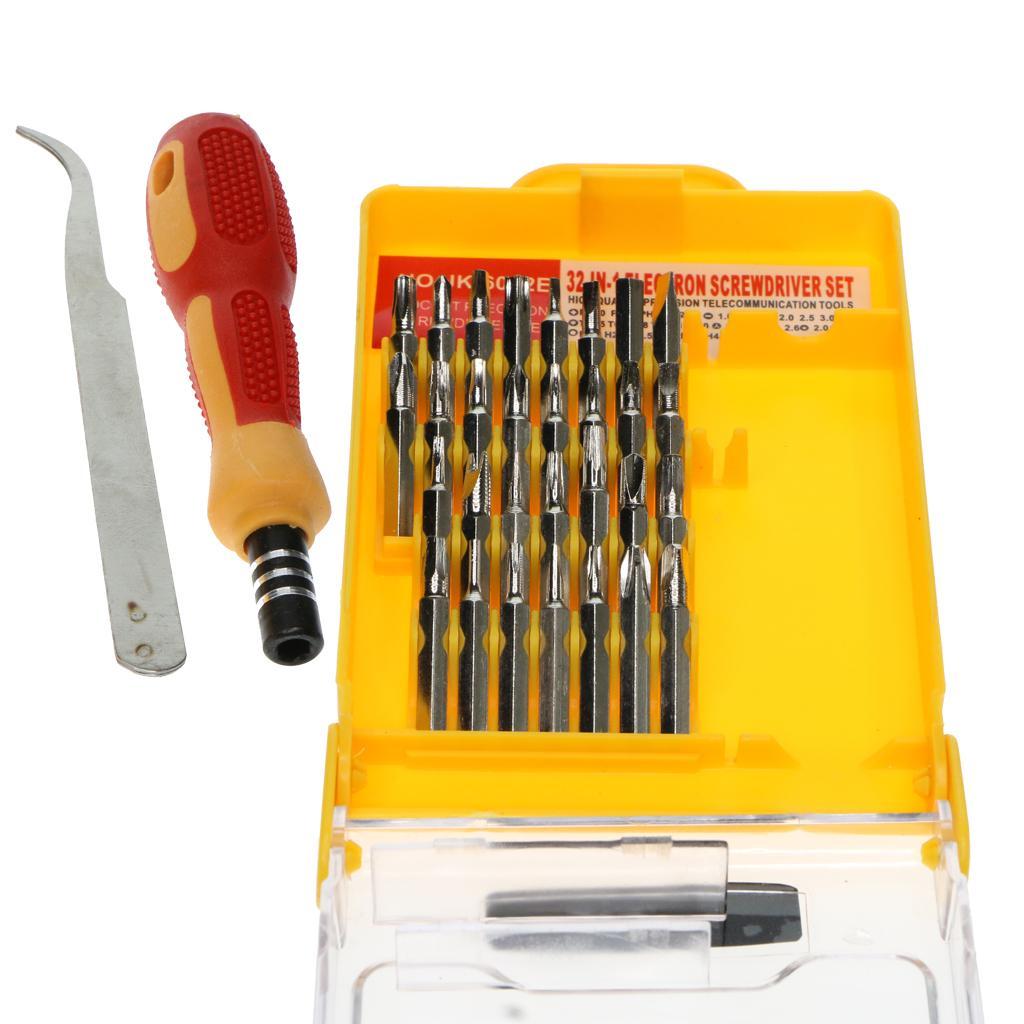 32 in 1 Steel Precision Screwdriver Bits Nut Driver Repair Tools Kit Set S
