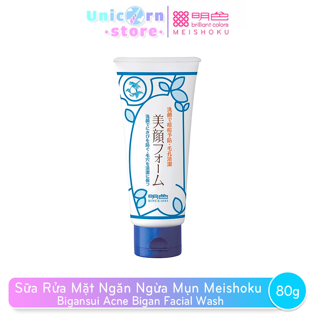 Sữa Rửa Mặt Ngăn Ngừa Mụn Meishoku Acne Bigansui Facial Wash (80g)