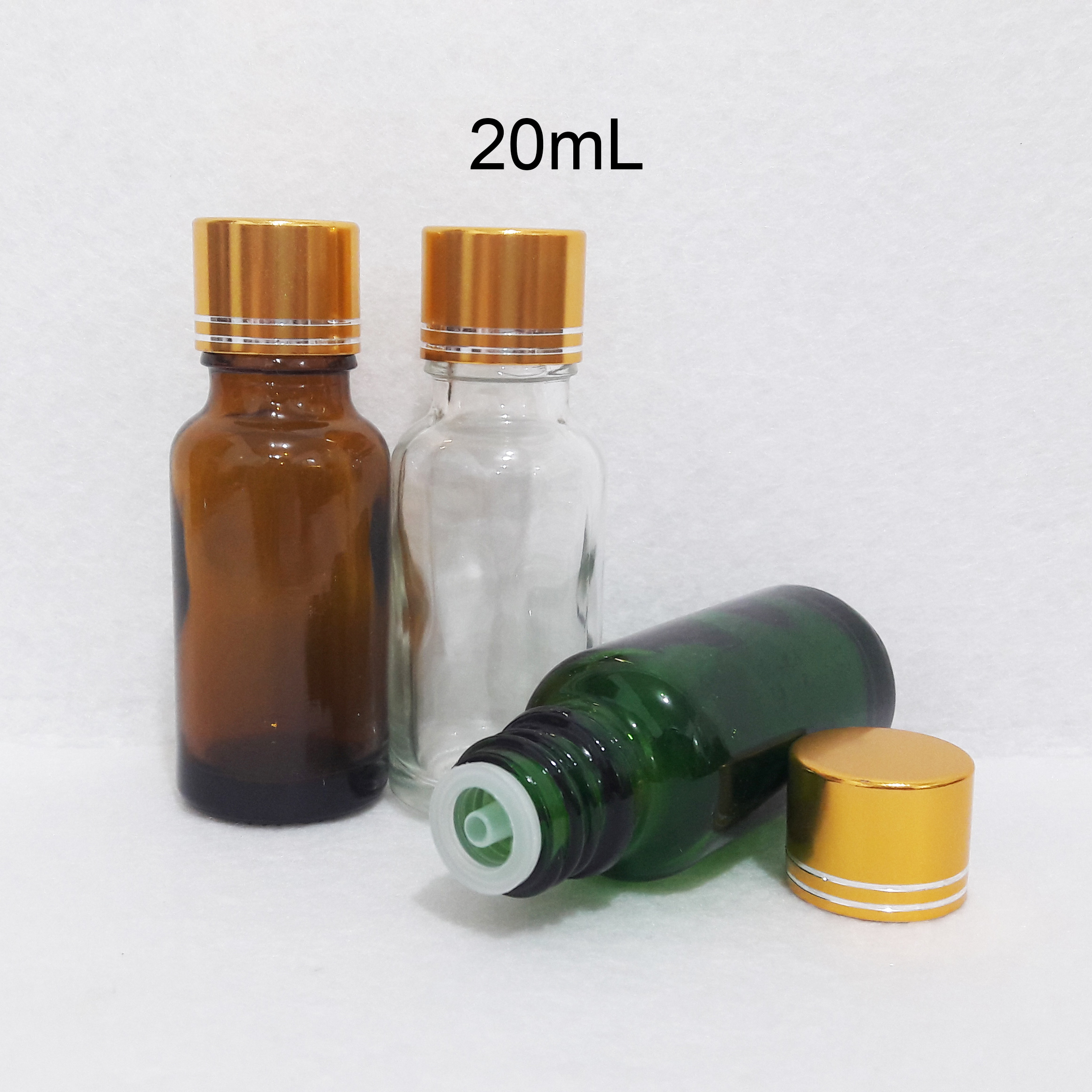Chai Tinh Dầu 20ml Nắp Nhỏ Giọt Vàng Thân Nhiều Màu Siêu Xinh