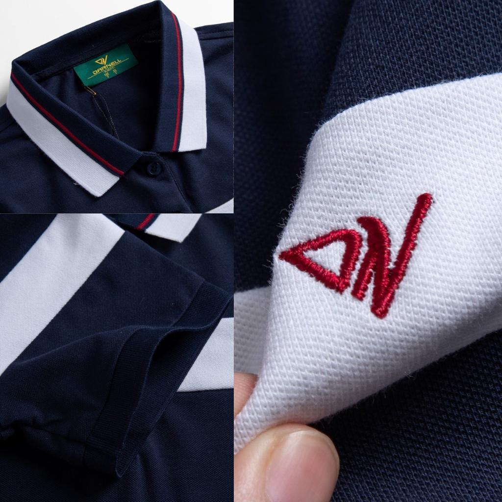 Váy polo nữ DARNELL kẻ ngang tím than chất cotton cao cấp V01