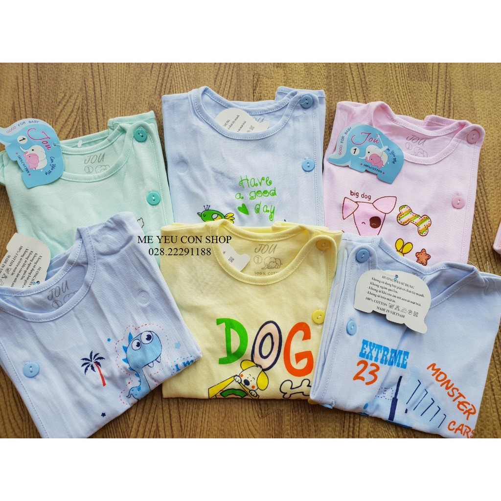 (J06TN) ÁO BÁC SĨ TAY NGẮN MÀU CHO BÉ 3-9kG - JOU - X DƯƠNG