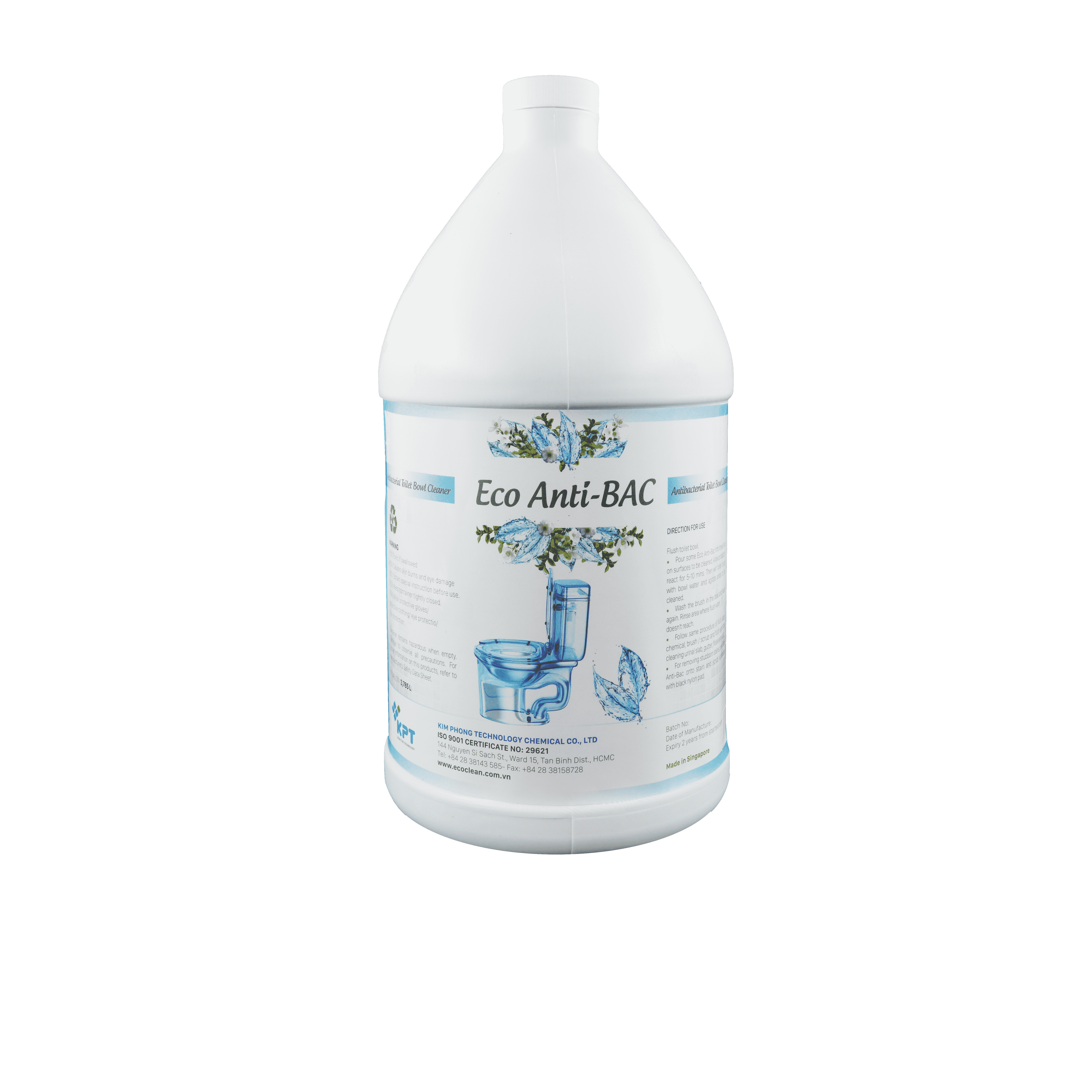 Dung Dịch Vệ Sinh, Diệt Khuẩn Bồn Cầu, Nhà Vệ Sinh - Eco-Anti Bac - Chai 1 Gallon (Gần 4 Lít)