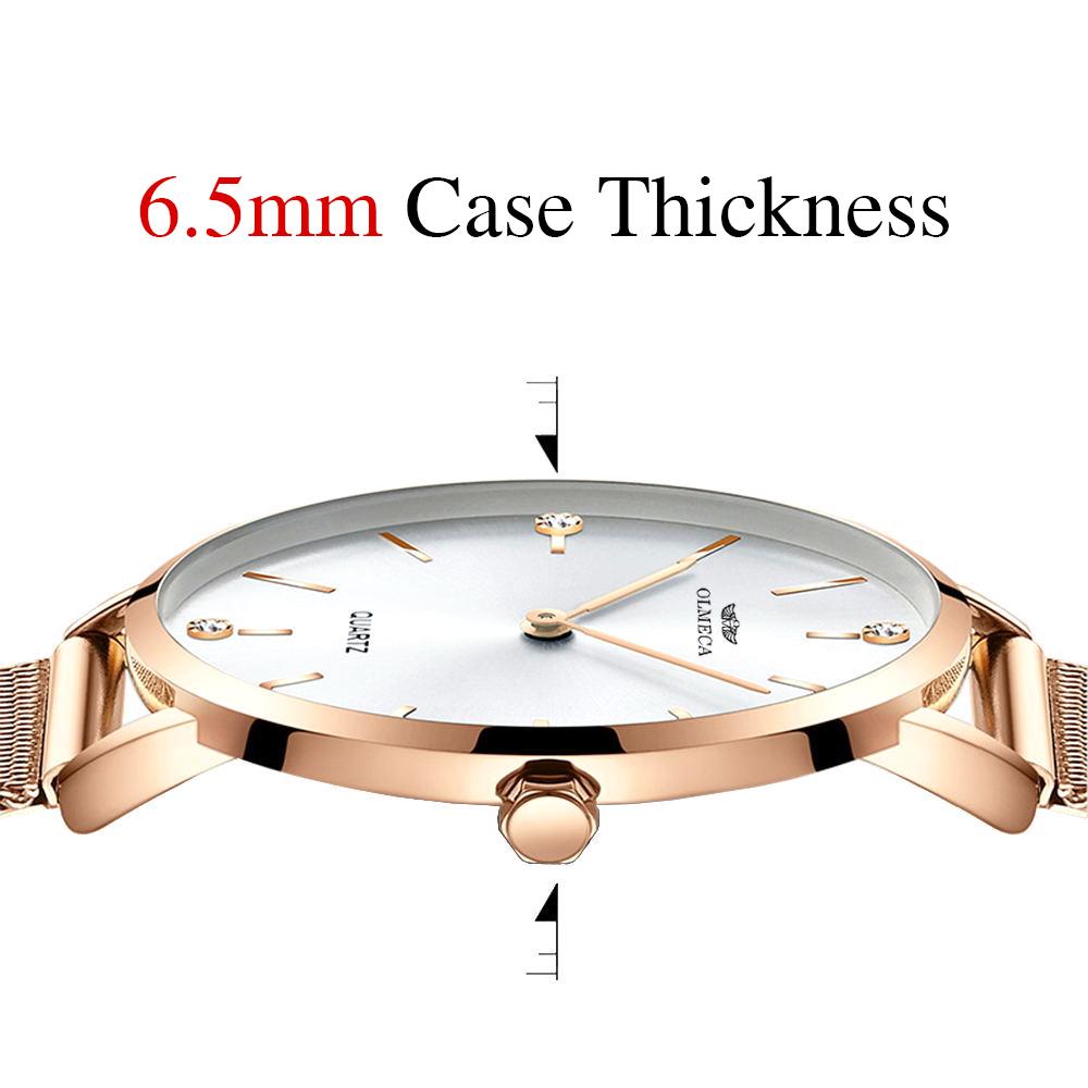 Đồng hồ thạch anh OLMECA 0839L nữ Dây đeo bằng thép không gỉ Thời trang Đồng hồ đeo tay 3ATM đa chức năng