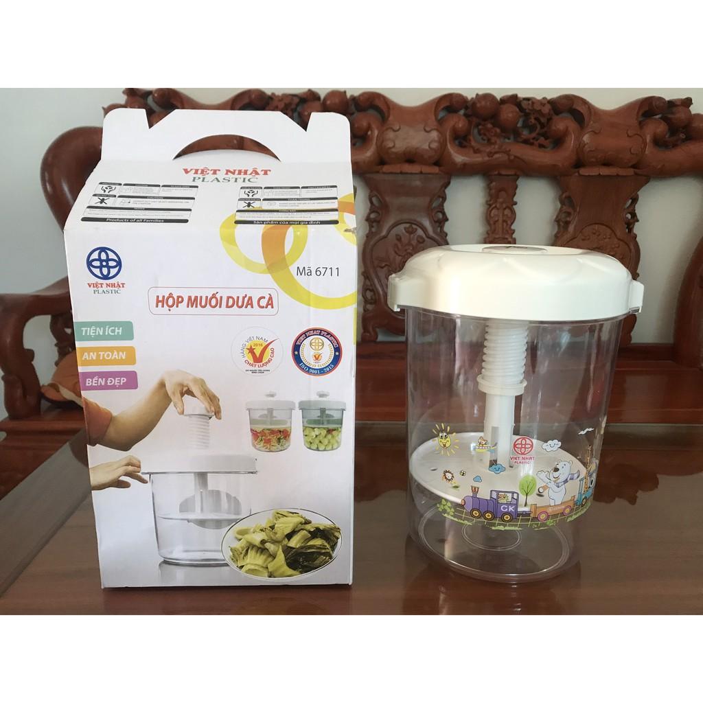 Hộp muối dưa cà Việt Nhật thông minh 3 Lít &amp; 5 Lít - Hộp làm muối dưa thông minh