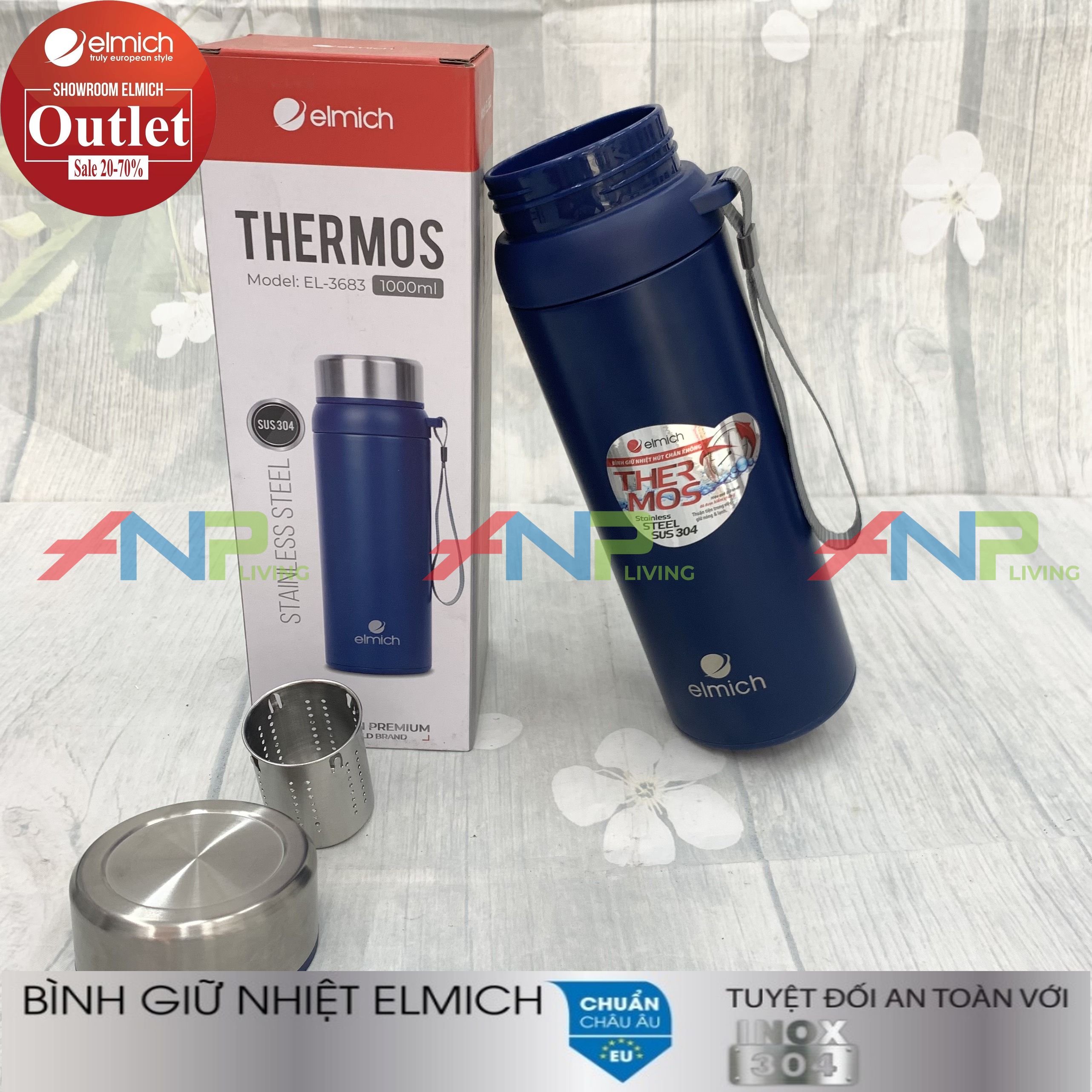 Bình Giữ Nhiệt Inox 304 Nóng 8h Lạnh 12h ELMICH El3683 1000ml