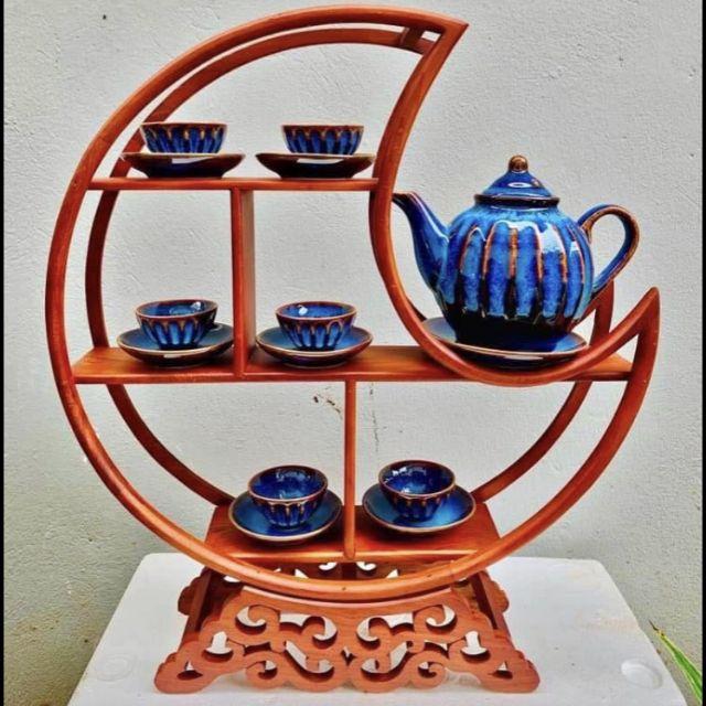 Kệ mini hình vầng trăng gỗ hương cao cấp