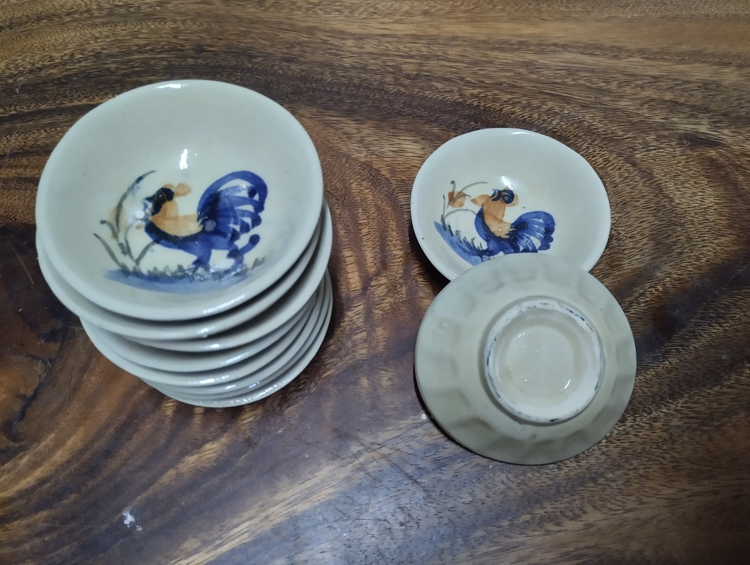 Chén đựng mắm gia vị vẽ gà Nam bộ
