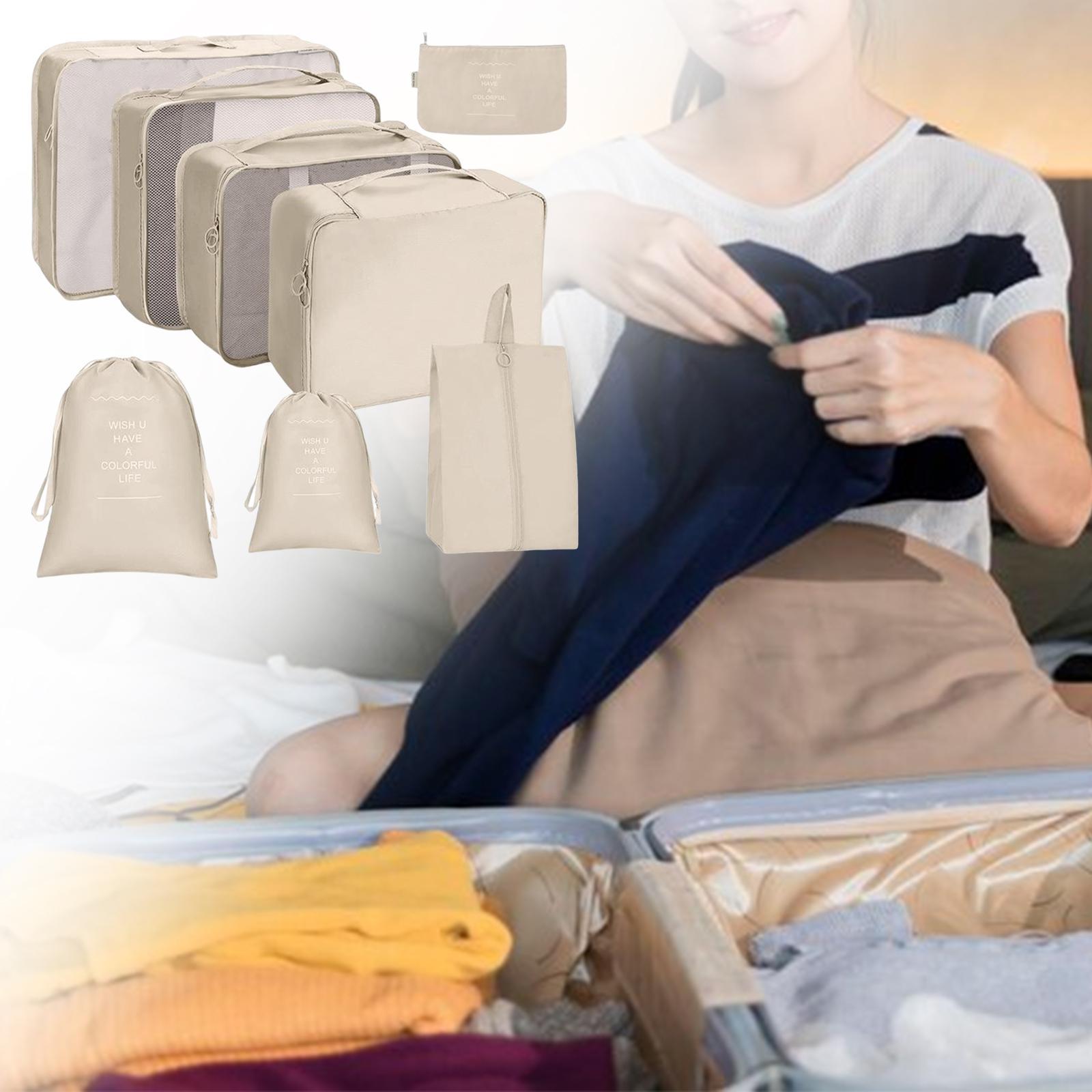 8x Lightweight Packing Cubes for Suitcases Suitcase Clothes Storage Bags