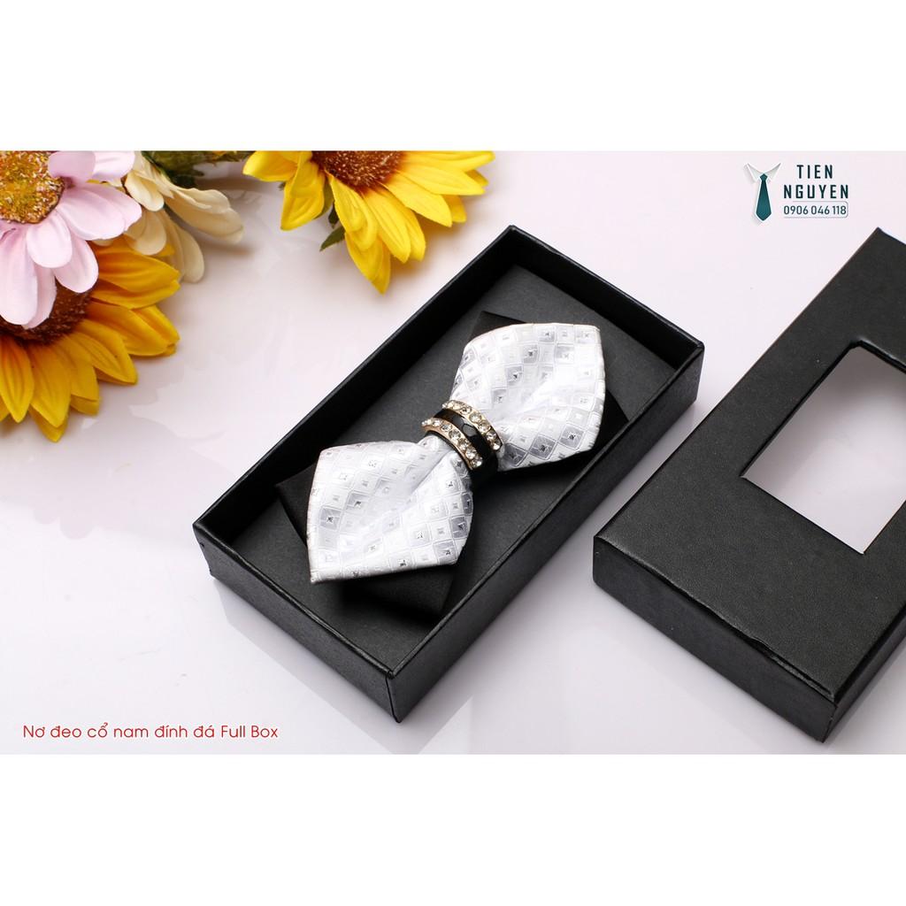 Nơ chú rể, MC, ca sỹ - Nơ cánh nhọn cao cấp đính đá Full box
