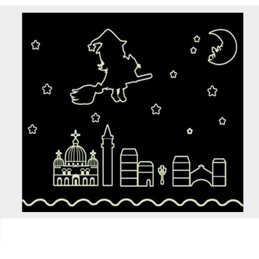 Decal trang trí tường - Thành Phố Phù Thủy - DẠ QUANG