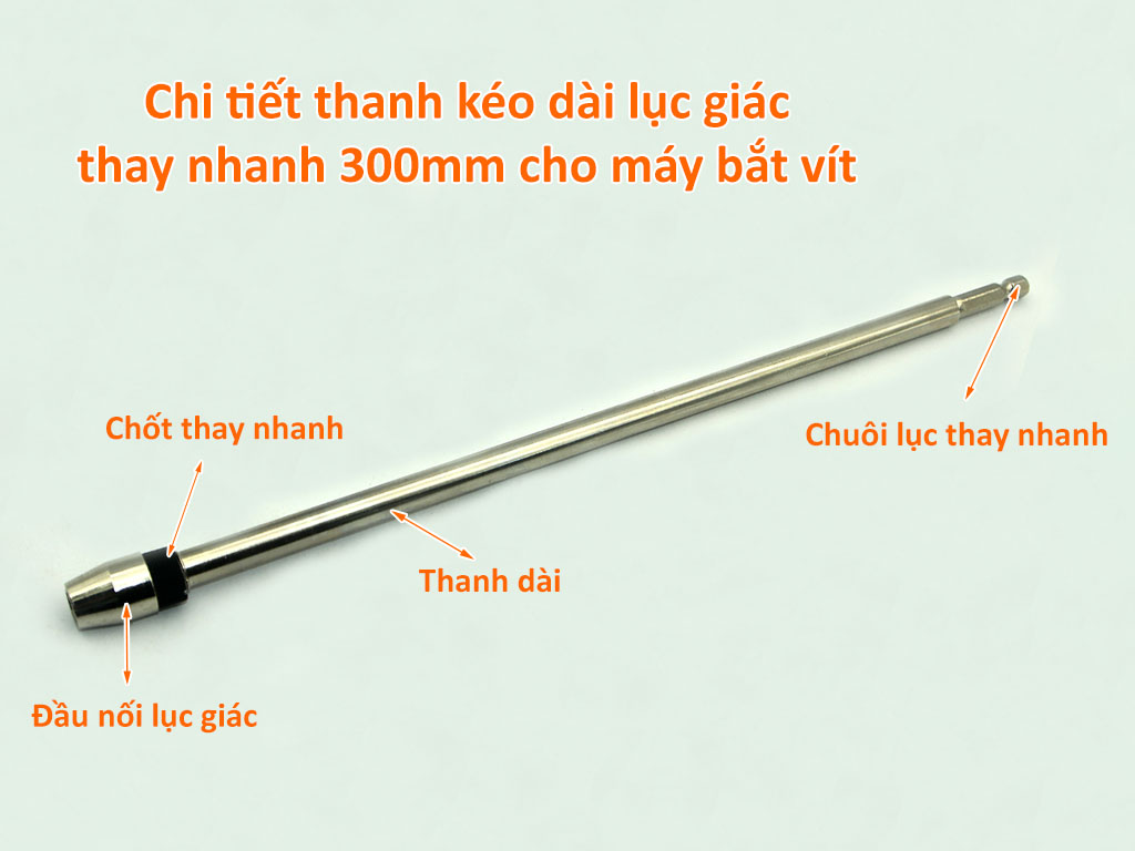 Thanh kéo dài lục giác thay nhanh 300mm cho máy bắt vít