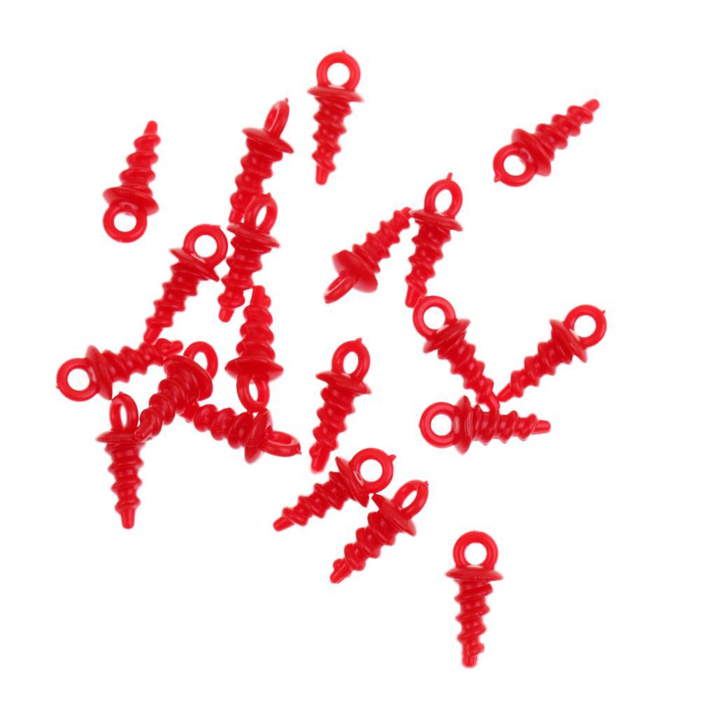 20 Pieces Pop Up Peg Bait Screw Chod Stiff Hinge Carp Fishing Boilies Screw Rig Baits Terminal Tackle 5 Color