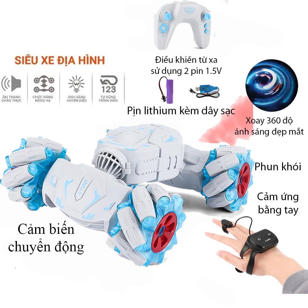 Xe ô tô điều khiển từ xa bằng cử chỉ có nhạc, đèn phun được khói xoay 360 độ cao