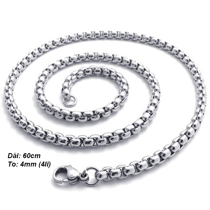 Dây chuyền nam kiểu bông dừa 4li ver3 MDC139T