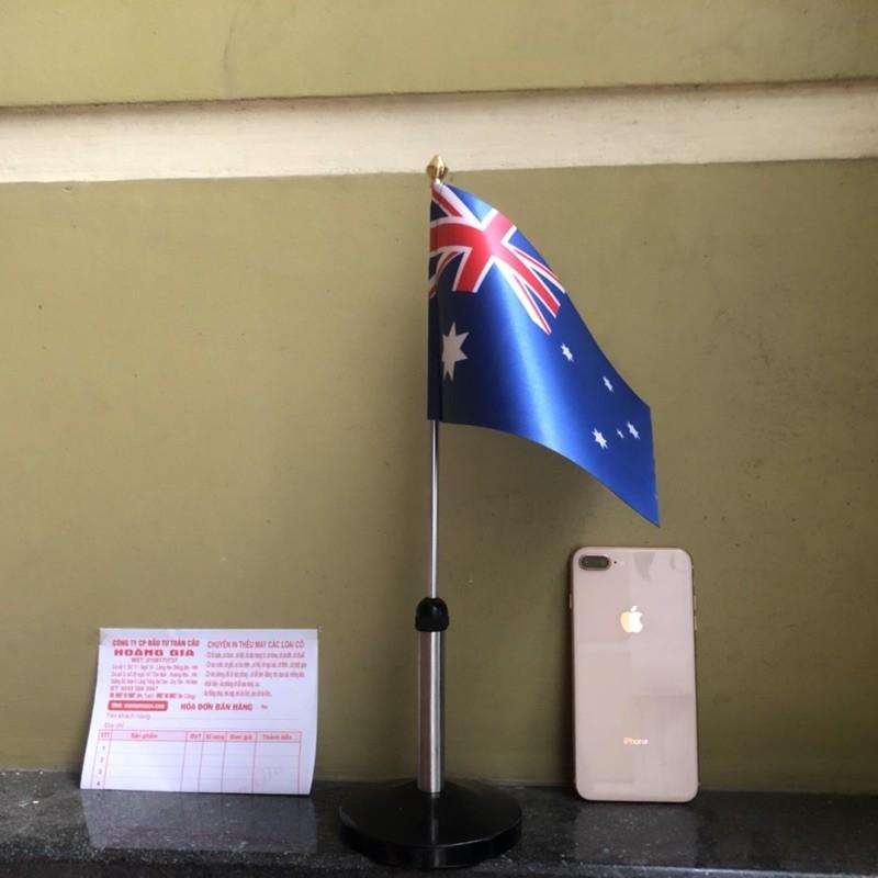 Cờ để bàn inox đen đơn Quốc kỳ Australia