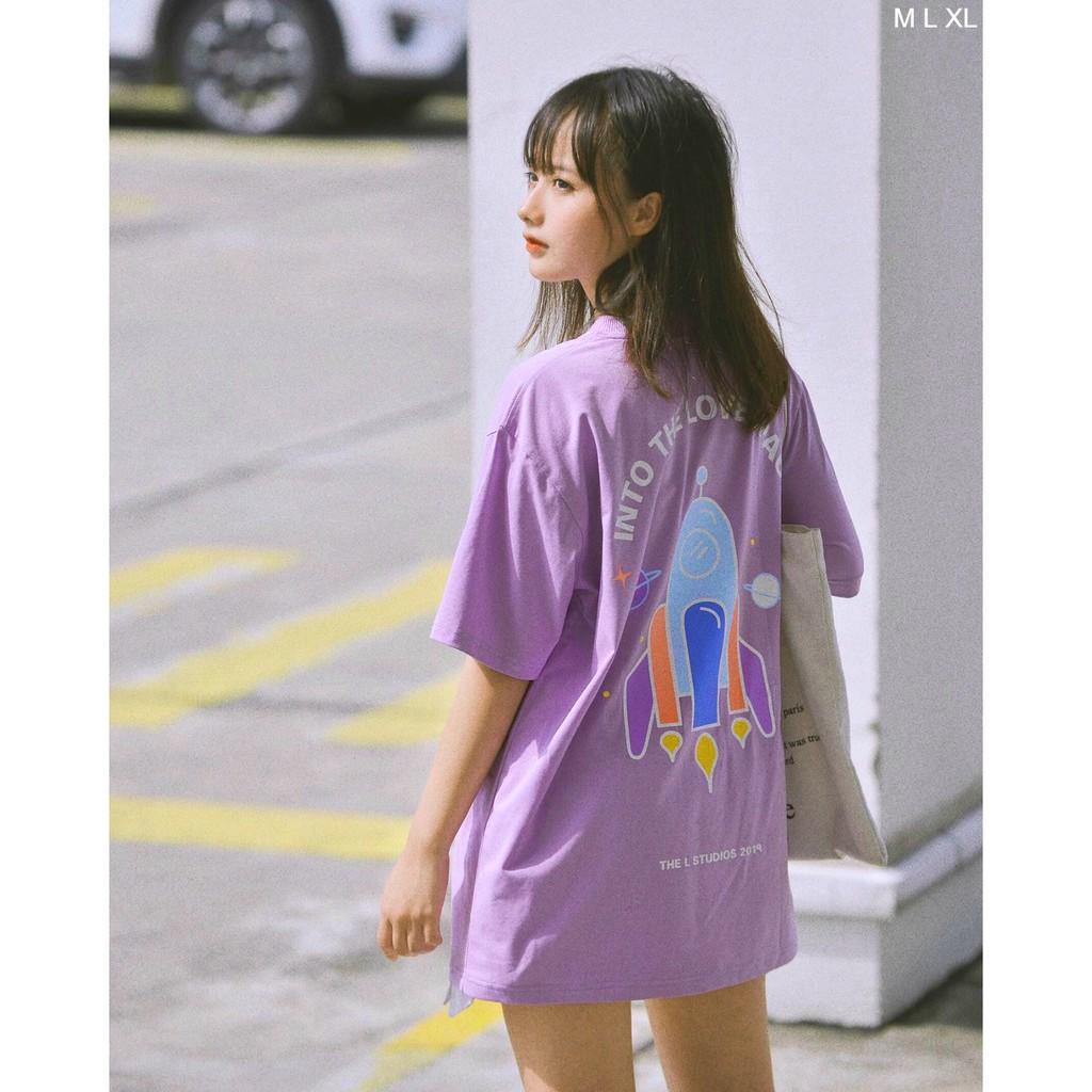 Áo Thun Tay Lỡ Unisex Form Rộng INTO THE LOVE SPACE Ulzzang Couple