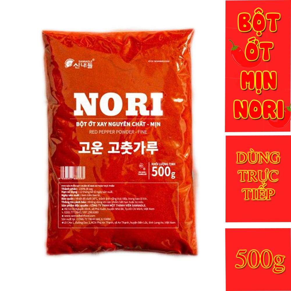 Bột ớt xay Hàn Quốc NORI 1KG - Loại mịn nguyên chất ớt 100% - Dùng để ướp kim chi hoặc chế biến các món ăn từ Hàn Quốc