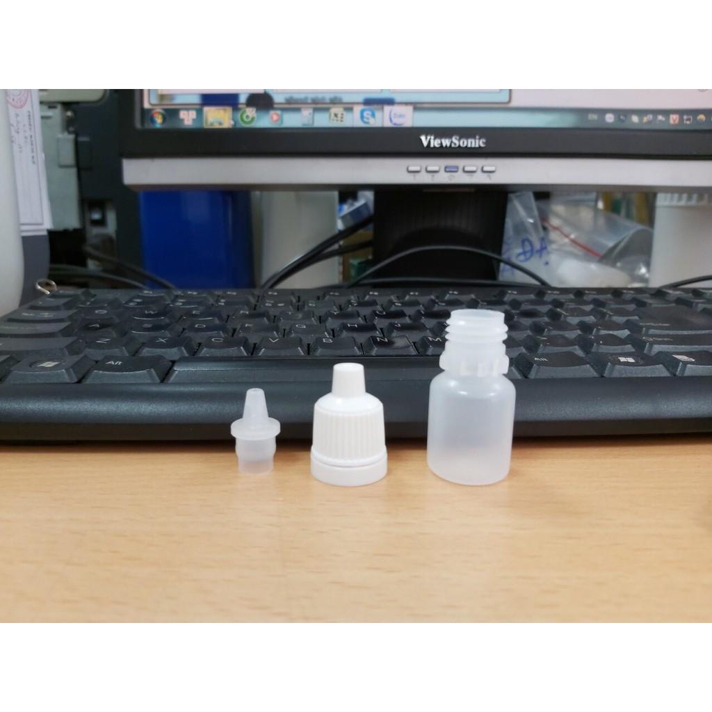 Combo vỏ chai đựng thuốc nhỏ mắt, chai lọ nhỏ giọt nhỏ mắt, Chai nhựa 5ml, 10ml đựng mực xăm, hút máu bầm gồm lọ nắp nút